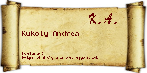 Kukoly Andrea névjegykártya