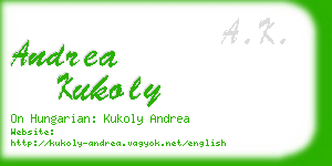 andrea kukoly business card
